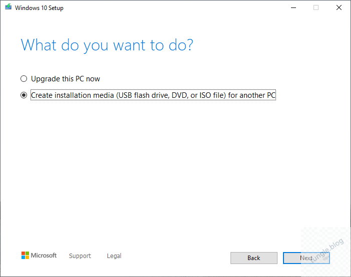 Create installation media (USB flash drive, DVD, or ISO file) for another PC