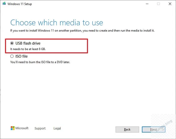 tạo USB boot cài Windows 11 - chọn usb