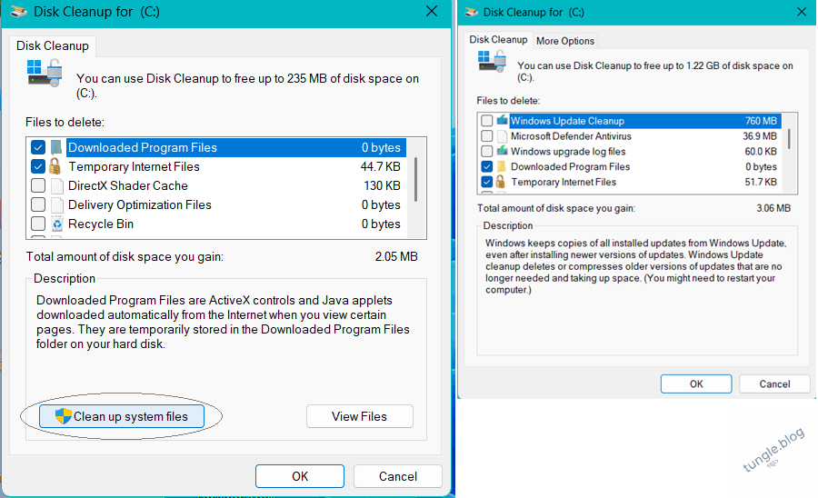 dọn rác máy tính không cần phần mềm: dung lượng có thể giải phóng trên Windows 10/11