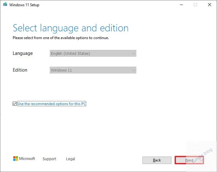 tạo USB boot cài Windows 11 - chon edition và ngôn ngữ