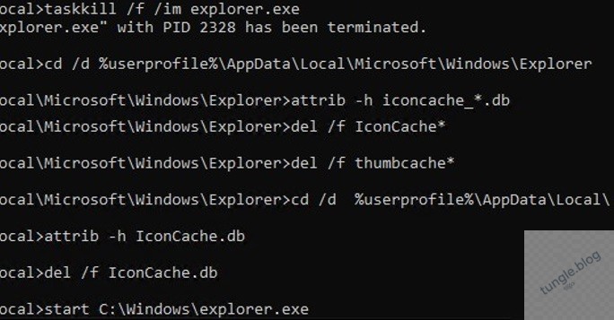 dọn rác windows bằng cách clear icon cache