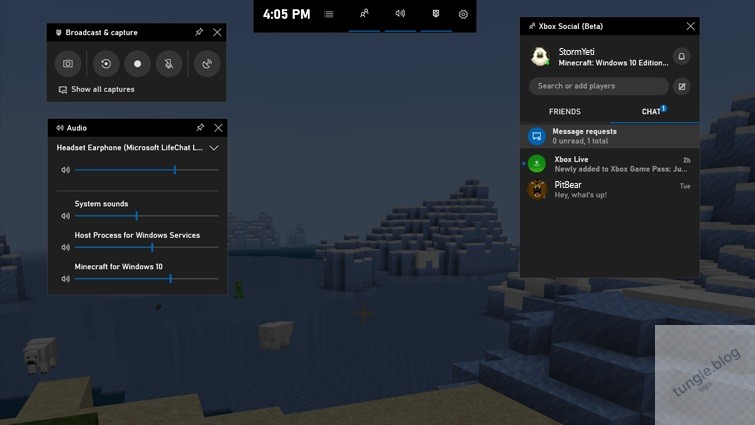 dùng xbox gamebar để quay màn hình windows khi đang chơi game hoặc làm việc